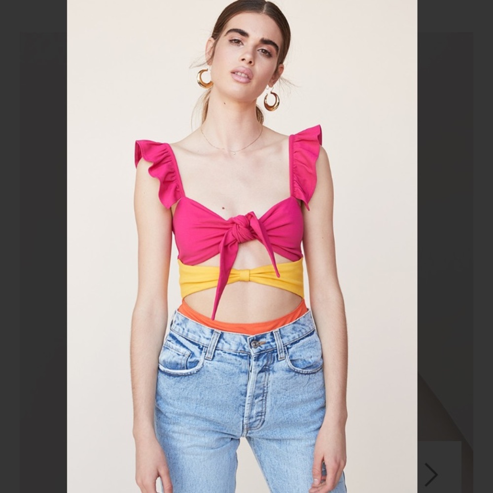 Revolve LPA Double Knot Bodysuit with Ruffle